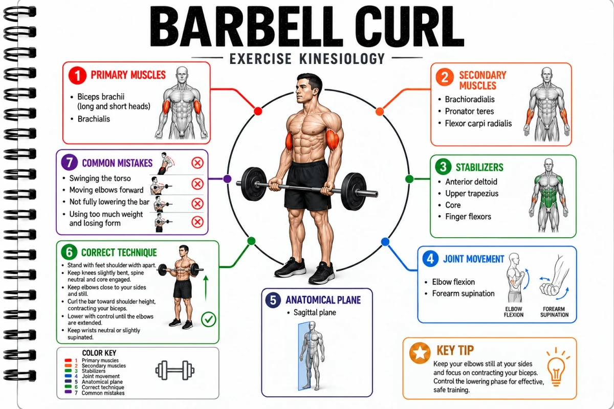 Barbell curl anatomy mind map