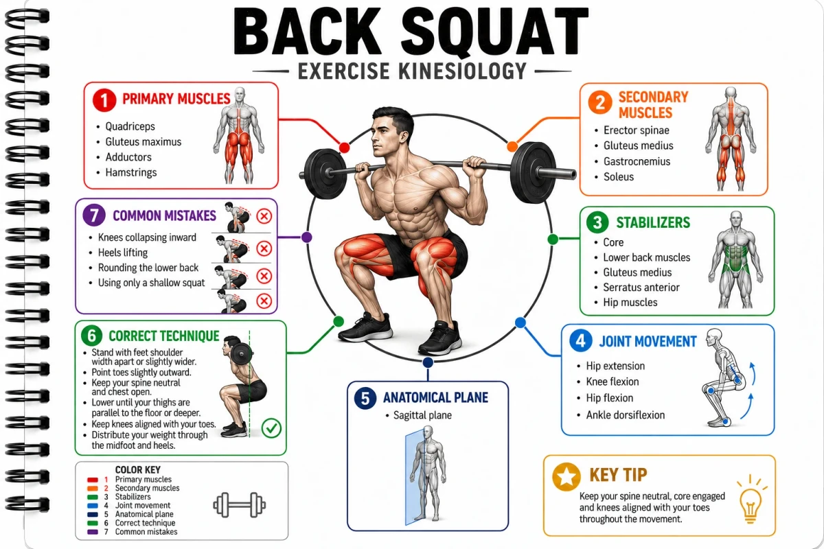 Back squat anatomy mind map