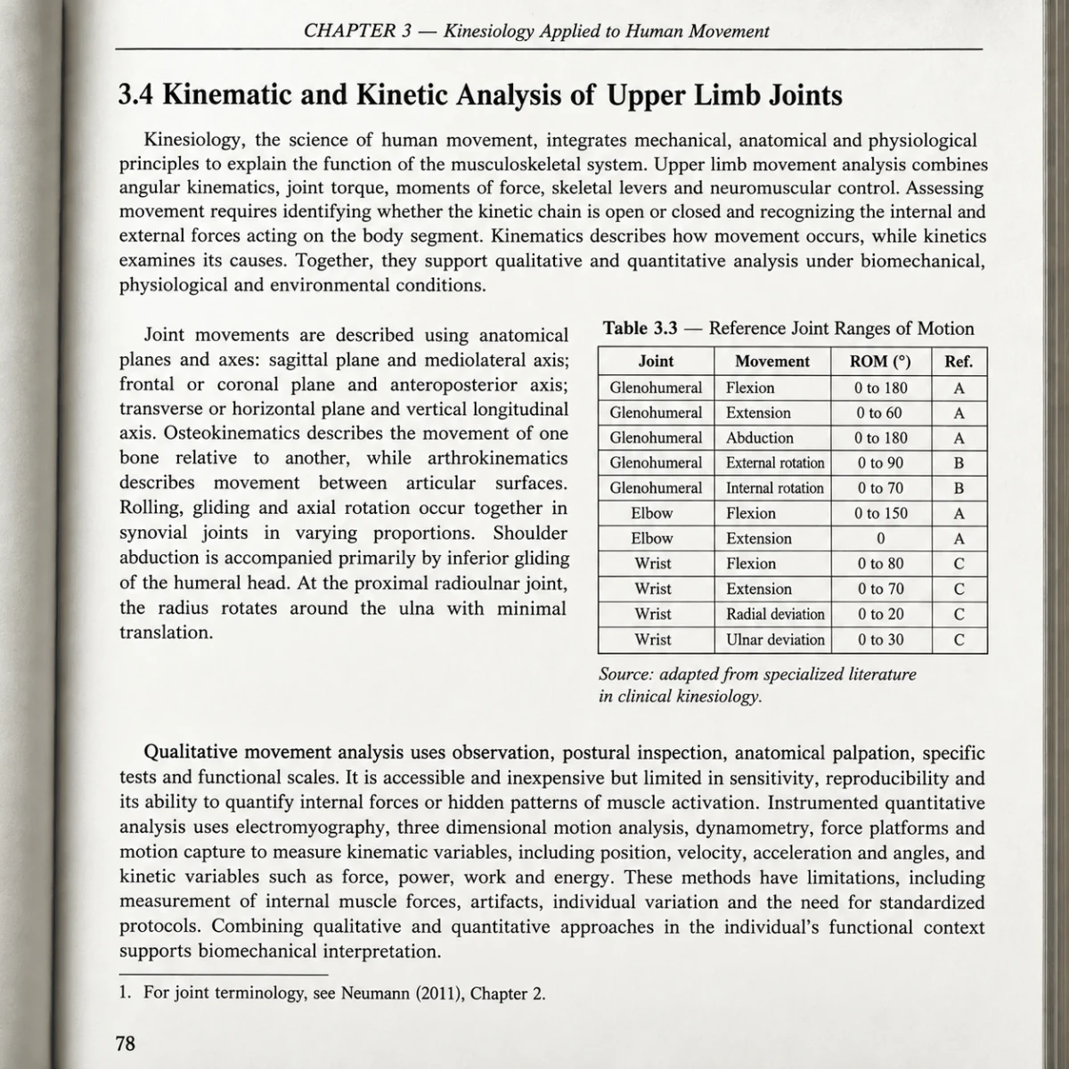 Traditional kinesiology textbook page